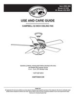 Hampton Bay 41359 Campbell 52in Brushed Nickel om Ceiling Fan Operating Manual