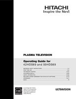 Hitachi 42HDS69 55HDS69 TV Operating Manual