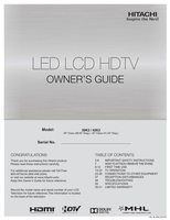 Hitachi 39K3 42K3 TV Operating Manual