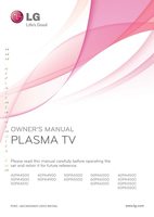 LG 42PA4500 50PA4500 60PA5500 TV Operating Manual