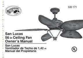 Hampton Bay AG523MH/N1 Hampton Bay San Lucas 56 In. Natural Iron Ceiling Fan Ceiling Fan Operating Manual