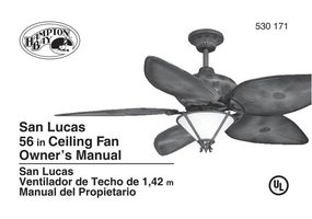 Hampton Bay AG523MH/N1 Hampton Bay San Lucas 56 In. Natural Iron Ceiling Fan Ceiling Fan Operating Manual