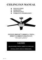 Harbor Breeze 52GALA 00883 Infinite Breeze Paddle Stream Ceiling Fan Ceiling Fan Operating Manual