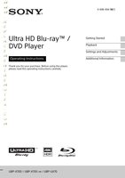 Sony UBPX700 Blu-Ray DVD Player Operating Manual