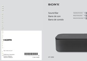 Sony HTS350 Sound Bar System Operating Manual