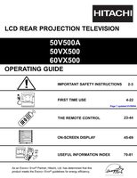 Hitachi 50V500 50V500E 50V500G TV Operating Manuals