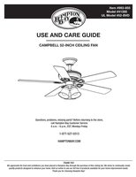 Hampton Bay 51350 Campbell 52in Ceiling Fan Operating Manual