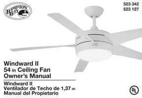 Hampton Bay 54SHRL Ceiling Fan Operating Manual