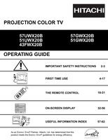 Hitachi 43FWX20B 51GWX20B 51UWX20B TV Operating Manuals
