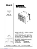 Kenmore 580.75135501 Air Conditioner Unit Operating Manual