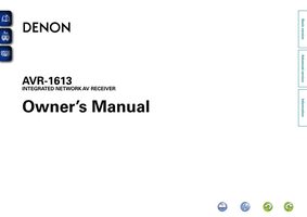 DENON AVR1613OM Audio/Video Receiver Operating Manuals DENON AVR1613OM Audio/Video Receiver Operating Manuals