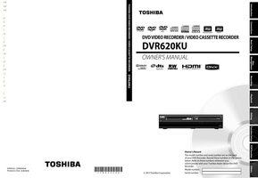Toshiba DVR620KU/VCR DVD Recorder (DVDR) Operating Manual