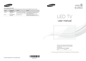 Samsung UN32F6350 UN32F6350AFXZA UN40F6350 TV Operating Manual