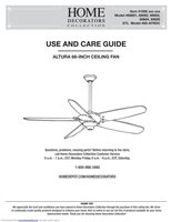 Home Decorators Collection 68681ALTURADC68INCEILINGFANOM Ceiling Fan Operating Manual