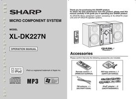 Sharp XLDK227N Audio System Operating Manual