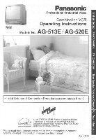Panasonic AG513E AG520E TV/VCR Combo Operating Manuals Panasonic AG513E AG520E TV/VCR Combo Operating Manuals