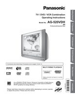 Panasonic AG513E AG520E TV/VCR Combo Operating Manuals Panasonic AG513E AG520E TV/VCR Combo Operating Manuals