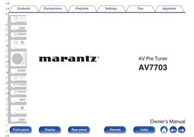 MARANTZ AV7703OM Operating Manuals
