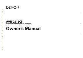 Denon AVR2113CI Audio/Video Receiver Operating Manual