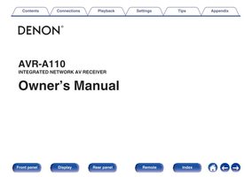 Denon AVRA110 Audio/Video Receiver Operating Manual