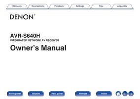 Denon AVRS640H Audio/Video Receiver Operating Manual