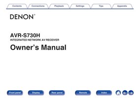 Denon AVRS730H Audio/Video Receiver Operating Manual