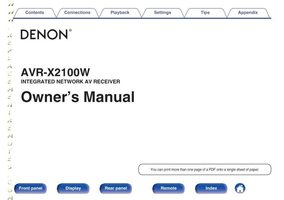 Denon AVRX2100W Audio/Video Receiver Operating Manual