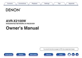 Denon AVRX2100W Audio/Video Receiver Operating Manual