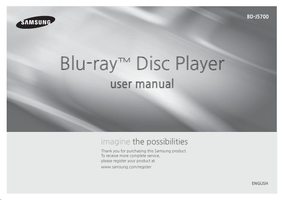 Samsung BDJ5700 Blu-Ray DVD Player Operating Manual