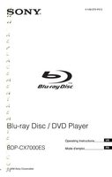 Sony BDPCX7000ES Blu-Ray DVD Player Operating Manual
