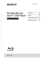 Sony BDPSX1000 Blu-Ray DVD Player Operating Manual