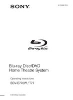 Sony BDVE770W Audio/Video Receiver Operating Manual