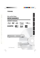 Toshiba BDX3000KU Blu-Ray DVD Player Operating Manual