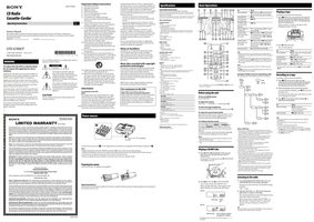 Sony CFDG700CP Audio System Operating Manual