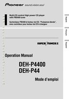 Pioneer DEHP4400 Car Audio System Operating Manual