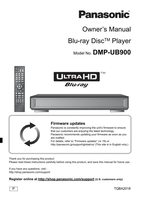 Panasonic DMPUB900 Blu-Ray DVD Player Operating Manual