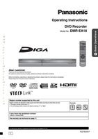 Panasonic DMREA18 DVD Recorder (DVDR) Operating Manual