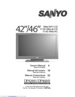 Sanyo DP42841 DP46841 TV Operating Manuals