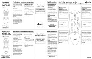 COMCAST TV Operating Manuals Operating Manuals | COMCAST Remote Control