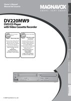 Magnavox DV220MW9 DVD/VCR Combo Player Operating Manual