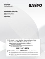 Sanyo FW32D06F TV Operating Manual