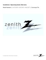 Zenith H20E35DT H25E34Y H25E35DT TV Operating Manuals