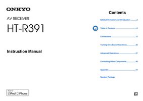 Onkyo HTR391 HTS3500 Audio/Video Receiver Operating Manual