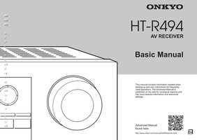Onkyo HT-R494 Audio/Video Receiver Operating Manual