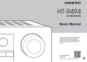 Onkyo HT-R494 Audio/Video Receiver Operating Manual