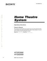 Sony HTSF2000 HTSS2000 STRKS2000 Audio/Video Receiver Operating Manual