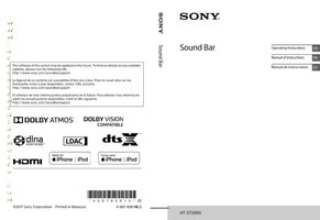 Sony HT-ST5000 Sound Bar System Operating Manual