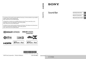 Sony HT-ST5000 Sound Bar System Operating Manual