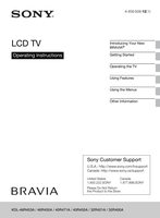 Sony KDL40R450A TV Operating Manual