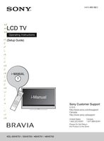 Sony KDL46HX750 KDL46HX751 KDL55HX750 TV Operating Manual